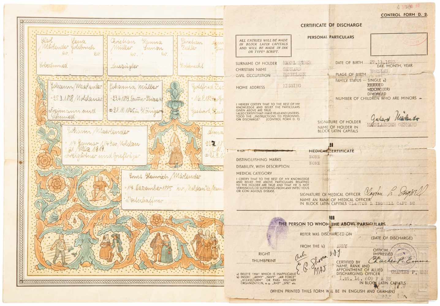 Dokumente Gerhard Märlender - Leichte Pionier Sturmbootkompanie (mot) 912, Merkblatt "Der - Image 2 of 2