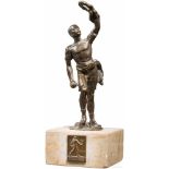 Siegerpreis der Wörthersee Sportfeste, 1936Kleine Bronzefigur eines Athleten mit Siegerkranz in