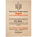 Zwei Urkunden"Opfertag des Deutschen Sports - Kegeln für das WHW", 1937/38, Gau 27, R! "Opfertag des