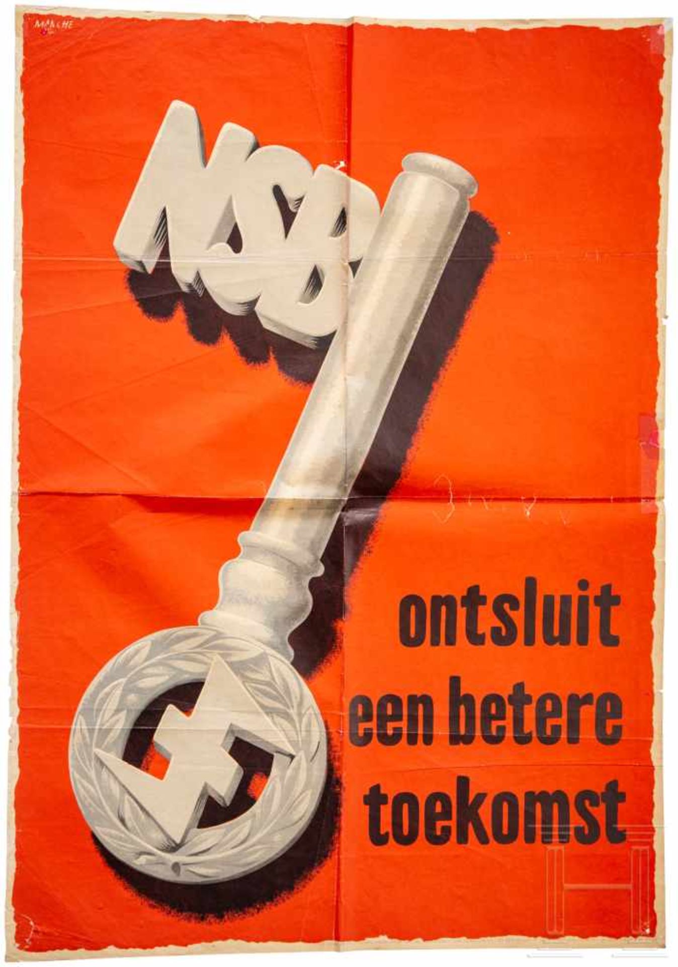 Plakat "Nationaal-Socialistische Beweging" (NSB), NiederlandeMehrfarbig gestaltet,