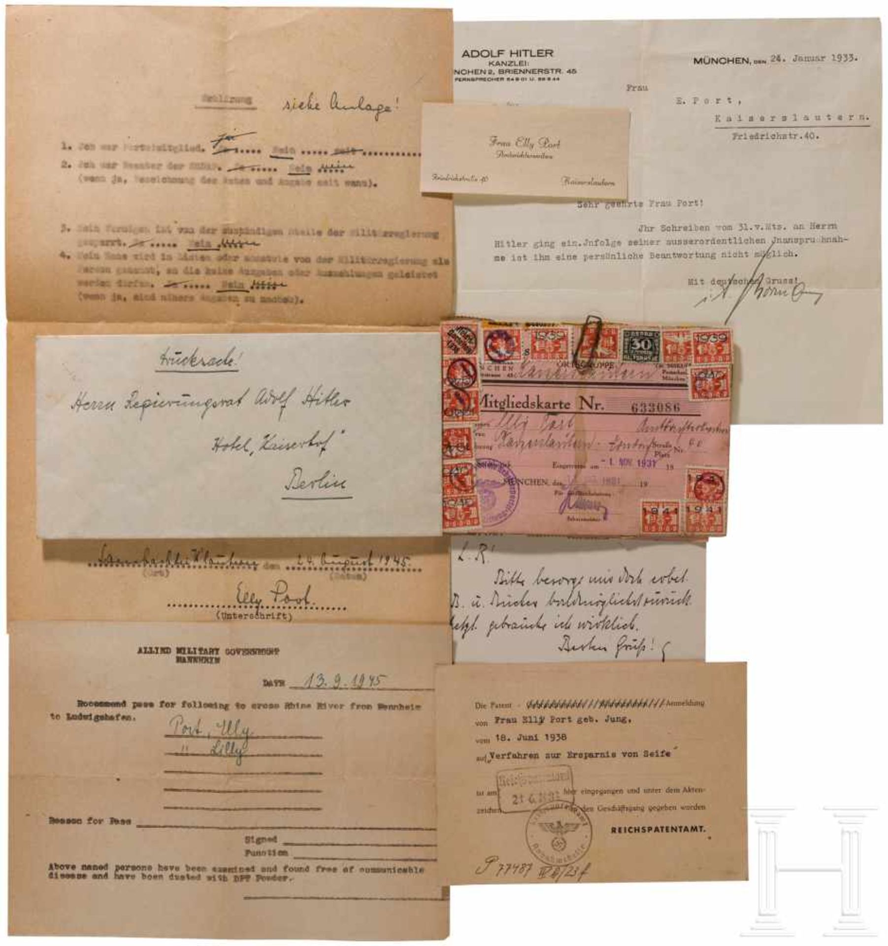 Albert Bormann (1902-89) - Originalunterschrift auf Brief aus großer Dokumentengruppe Elly Port,