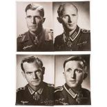 Vier Großfotos - Inhaber des Eichenlaubs zum Ritterkreuz des Eisernen KreuzesDrei Eichenlaub- und