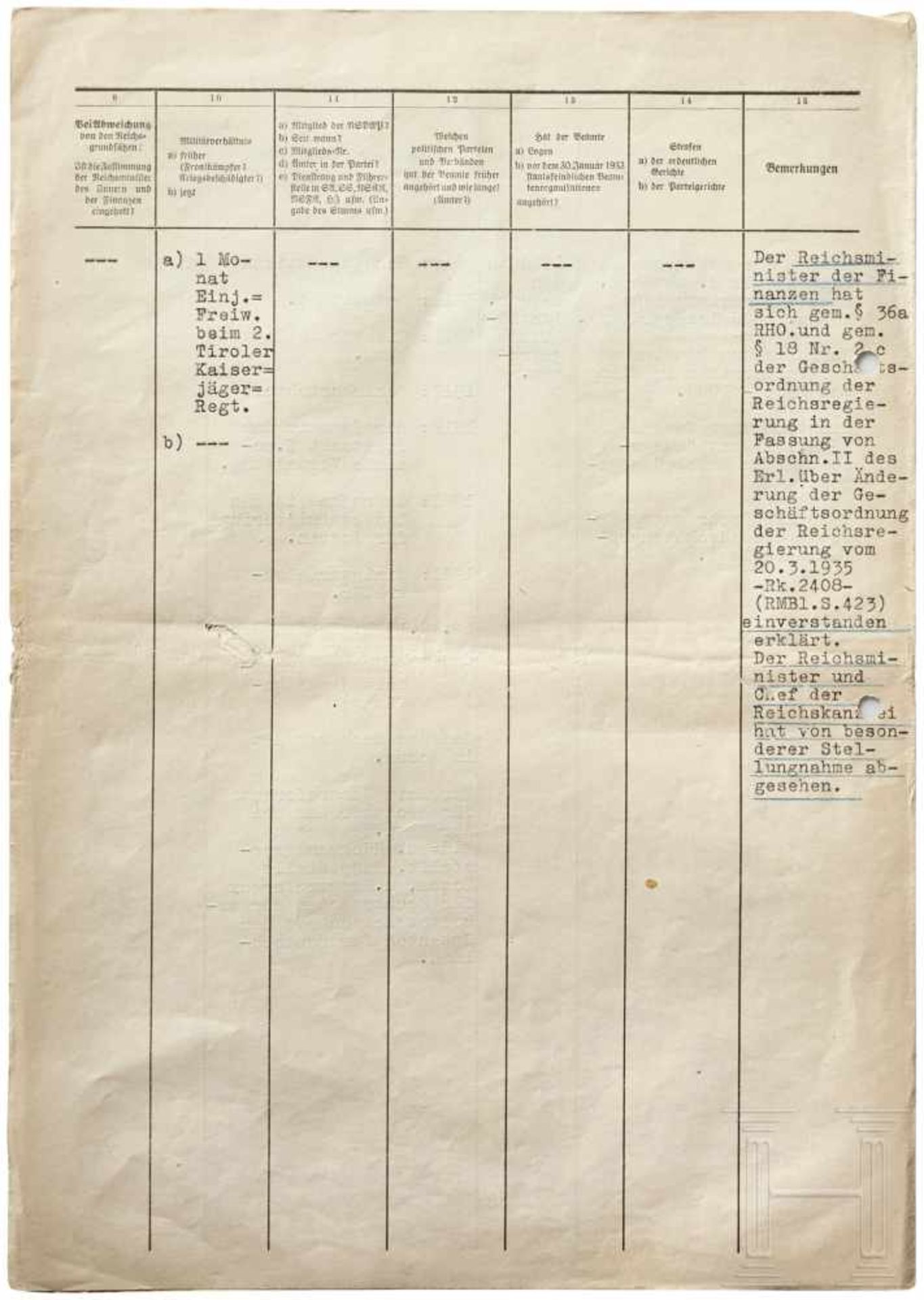 A proposal appointment signed by Wilhelm FrickA document proposing the appointment of Dr. Josef - Bild 3 aus 4