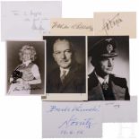 Acht Autographen an einen schwedischen SammlerJoachim von Ribbentrop in Tinte auf Kärtchen, in