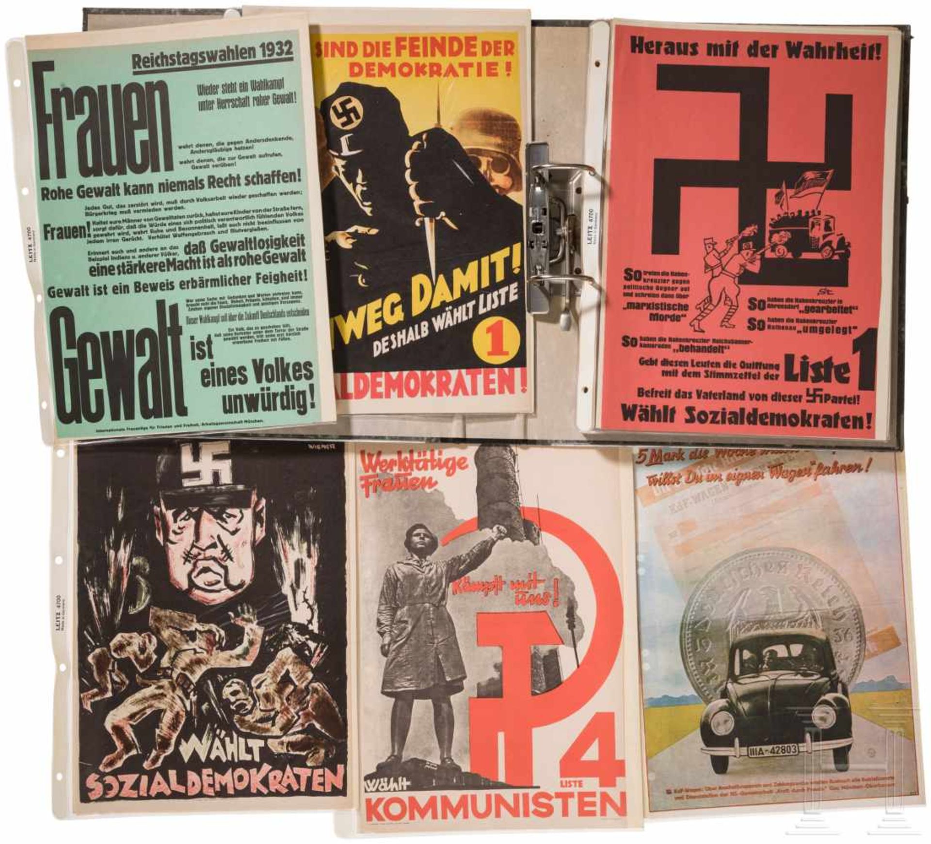 Wahl- und Propaganda-Plakate in Reduktion, Deutschland, 20. Jhdt.35 Stück, Maße jew. DIN A4,