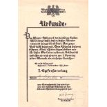 Urkunden - Spendenbelege - WHW - SchreibenUrkunde: Es wird bescheinigt dass am 5. November 1933, dem