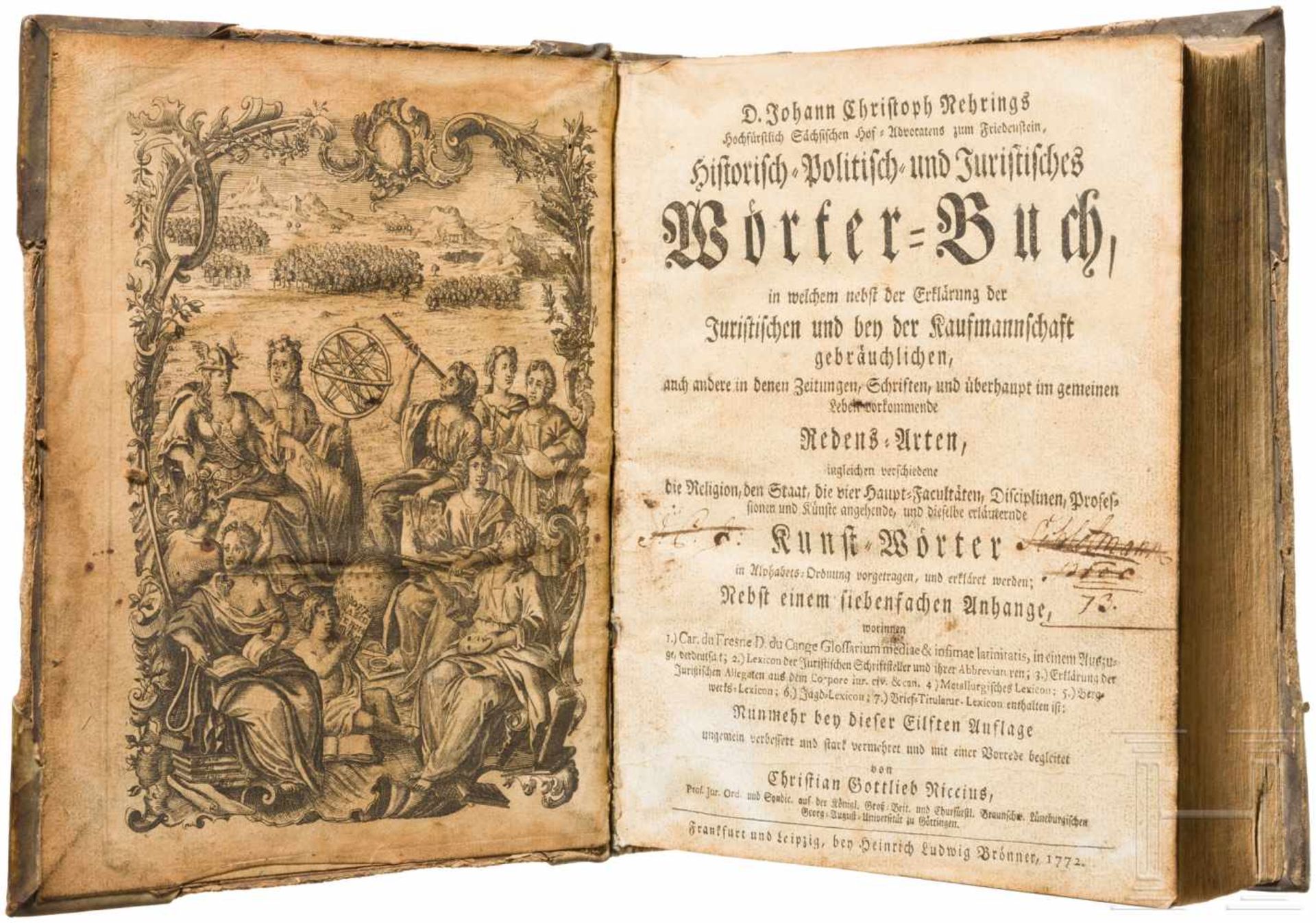 "Historisch-, politisch- und juristisches Wörterbuch", Frankfurt und Leipzig, 1772D. Johann