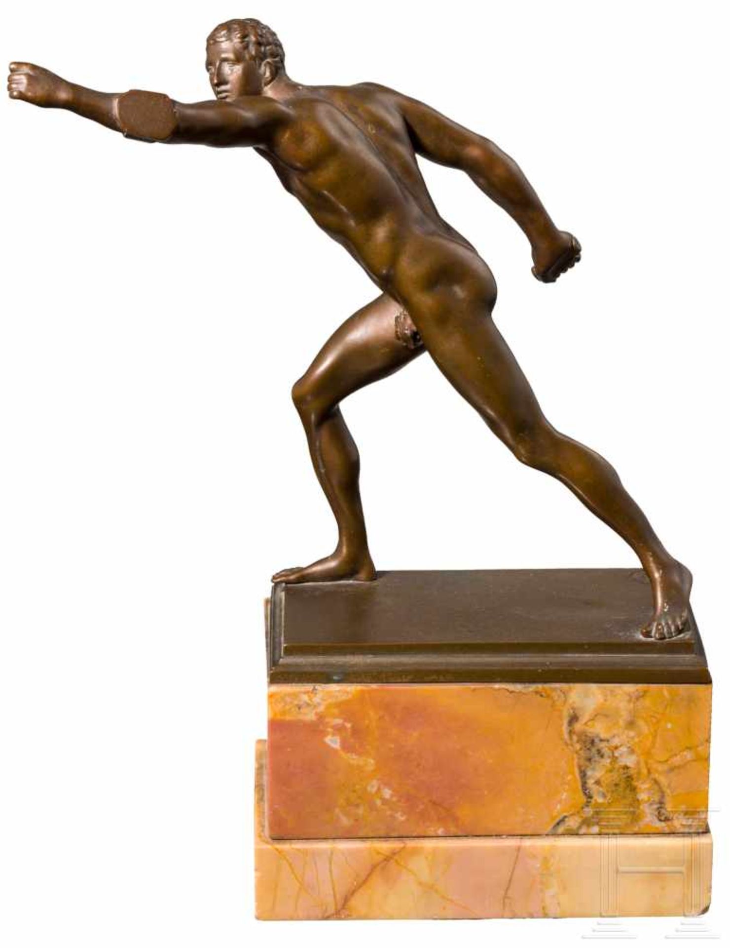"Borghesischer Fechter"Dunkel patinierte Bronze (?) nach dem griechischen Bildhauer Agasias aus - Bild 2 aus 2