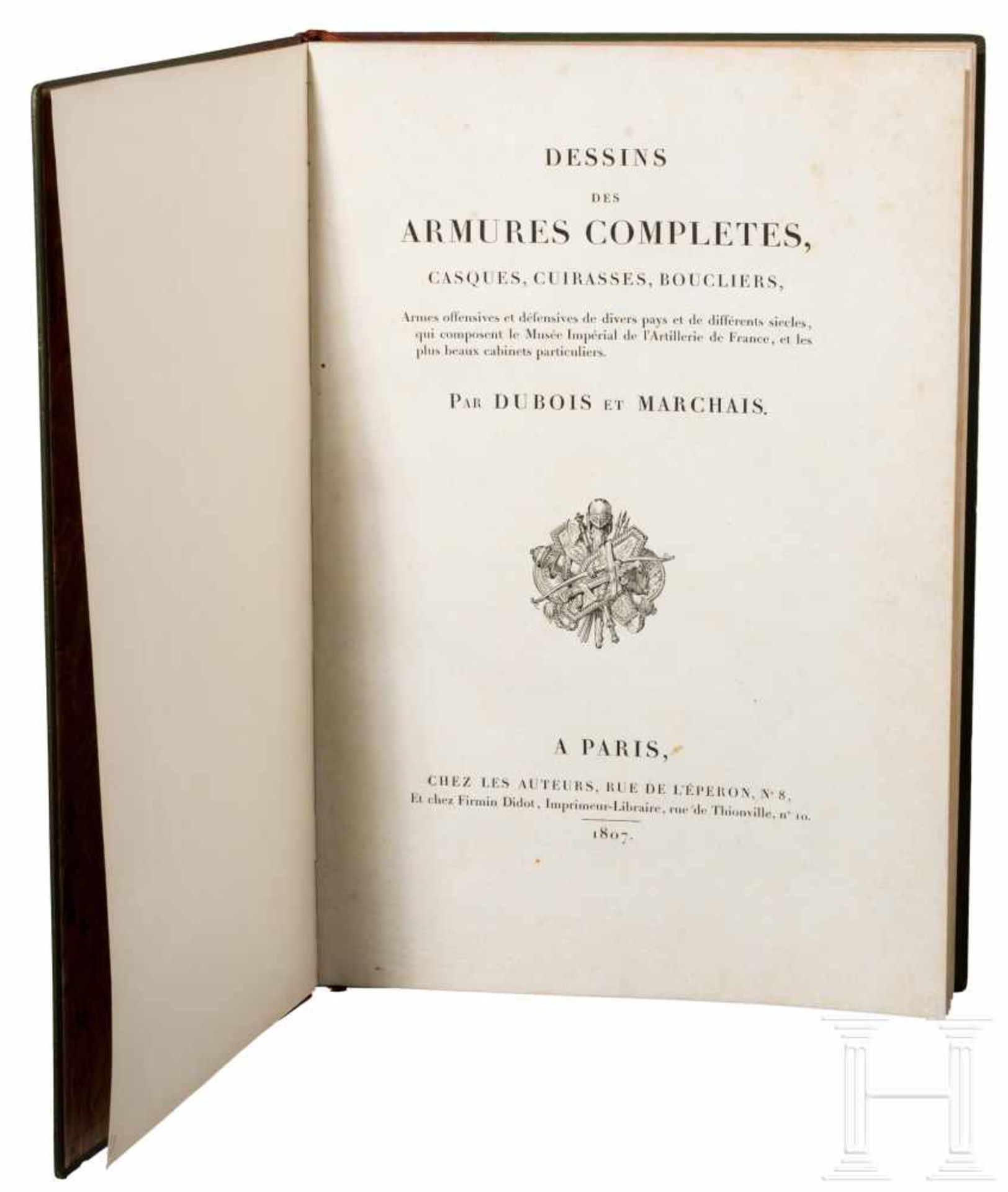 Dubois/Marchais, "Dessins des Armures", Paris, 1807"Dessins des Armures complètes, casques,