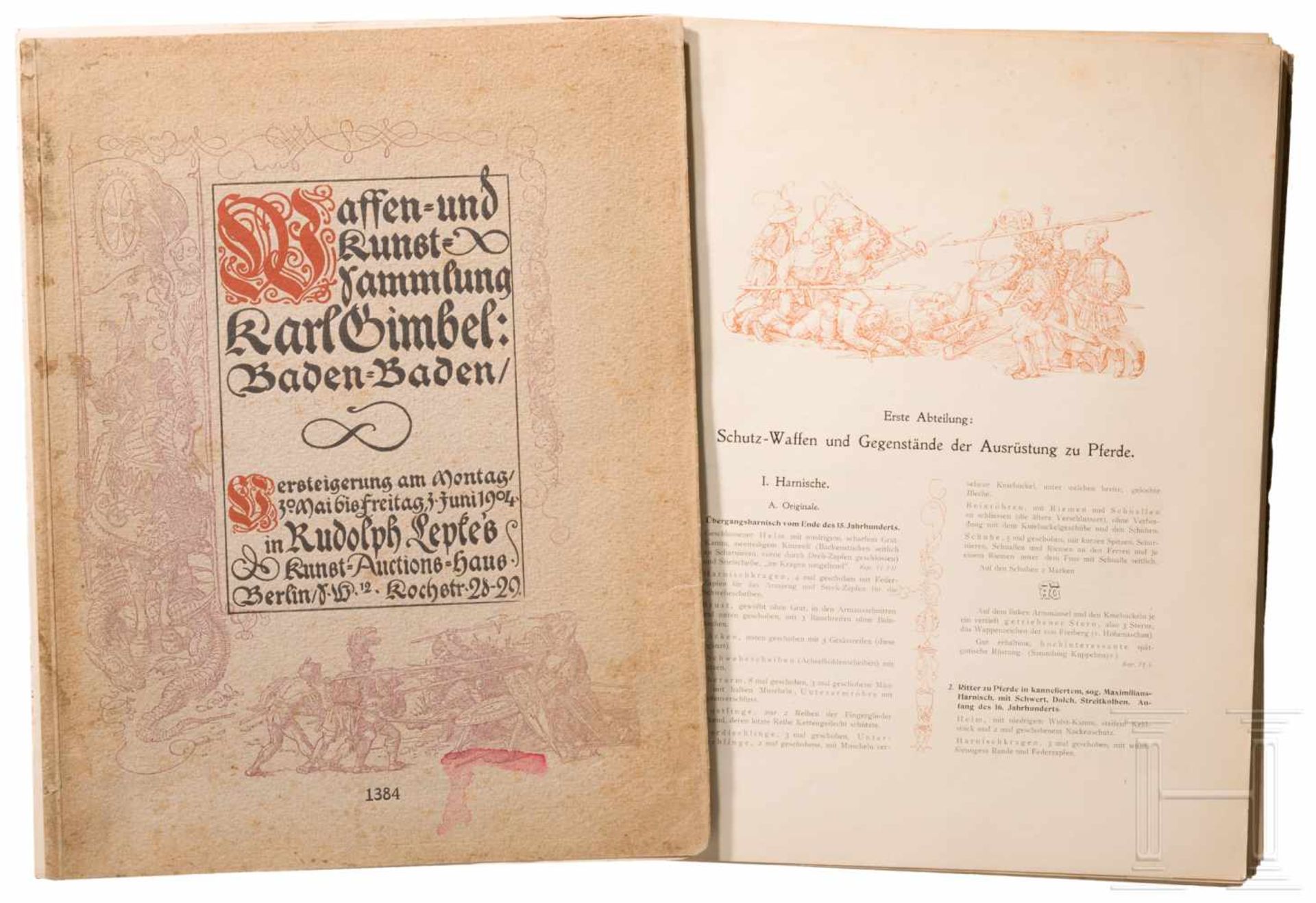 Auktionskatalog der Waffensammlung Karl Gimbel, Berlin, 1904Auktionskatalog der bekannten Baden-