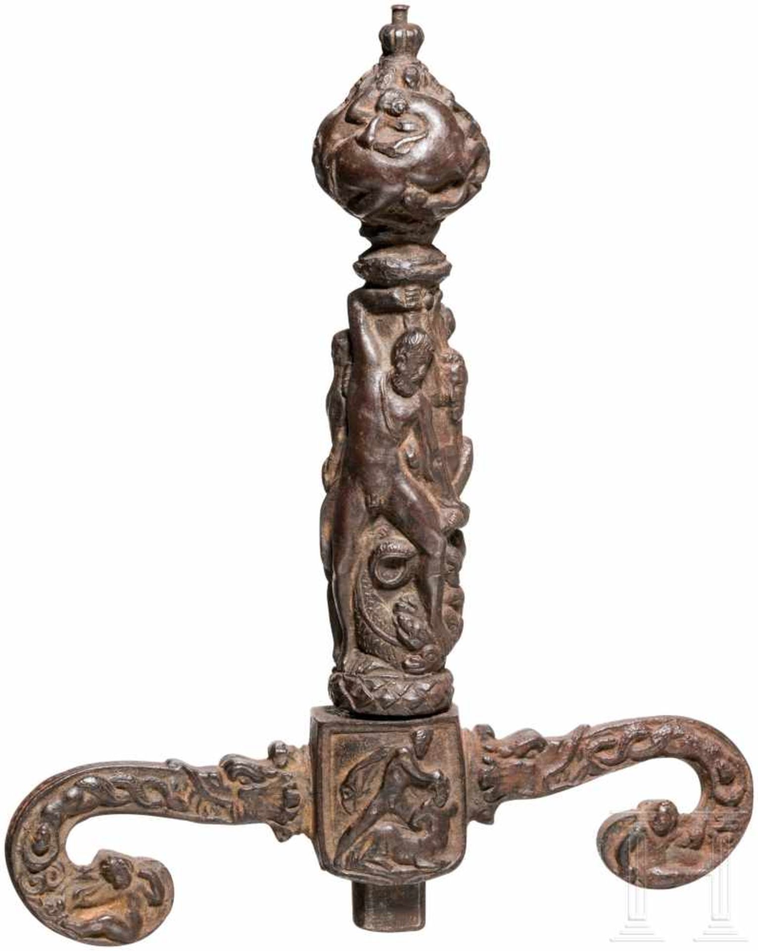 Schwertgriff, Historismus im Stil der RenaissanceEisernes Gefäß mit geschwungener Parierstange, - Bild 2 aus 2