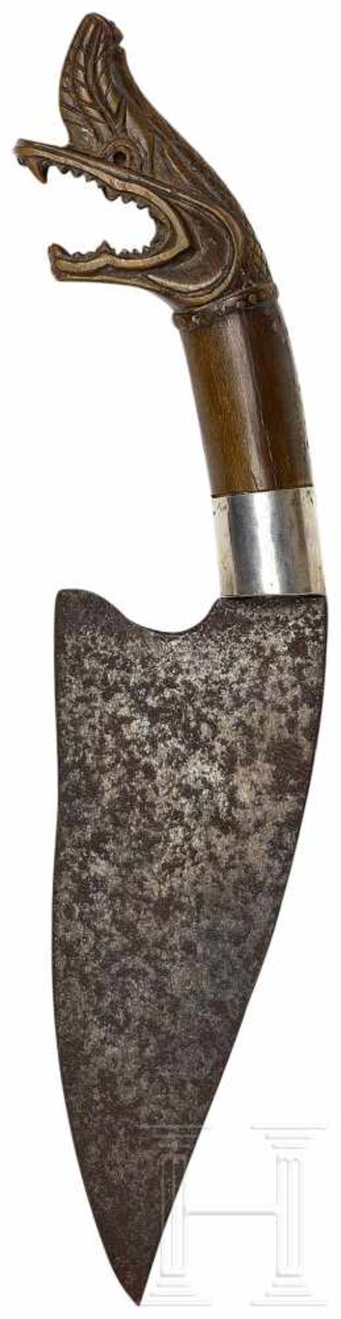 Bendo (Messer zur Ernte der Zuckerrohrpalme), Java, um 1900Kräftige, leicht geschwungene (etwas - Bild 3 aus 3
