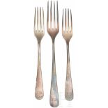 Führerbau - a Dinner Fork and two Lunch Forks from Table ServiceThe front with the initials "F.