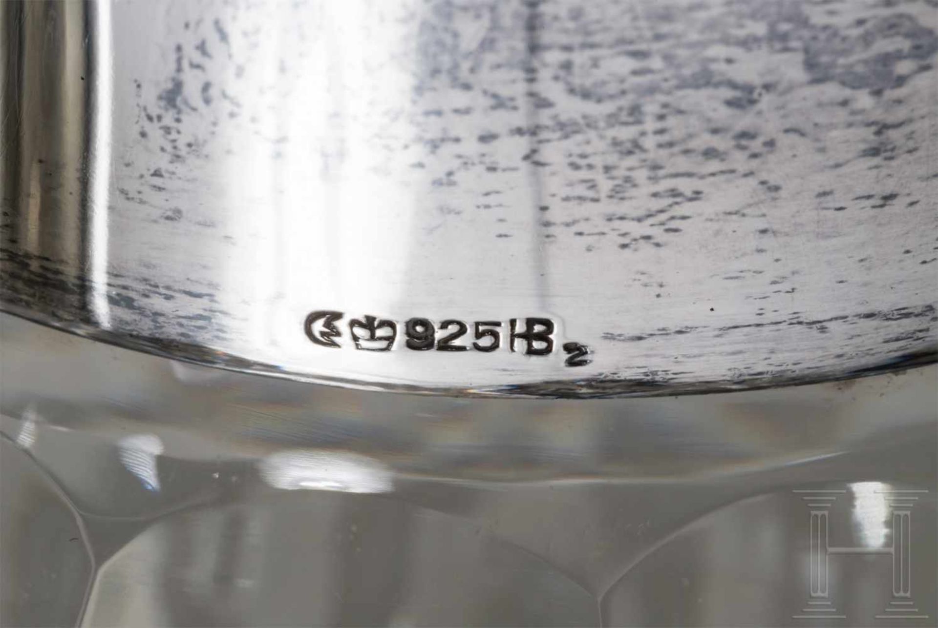 Hermann Göring - silbergefasste Kristallglas-KaraffeGroße Karaffe aus sternförmig geschliffenem - Bild 4 aus 4