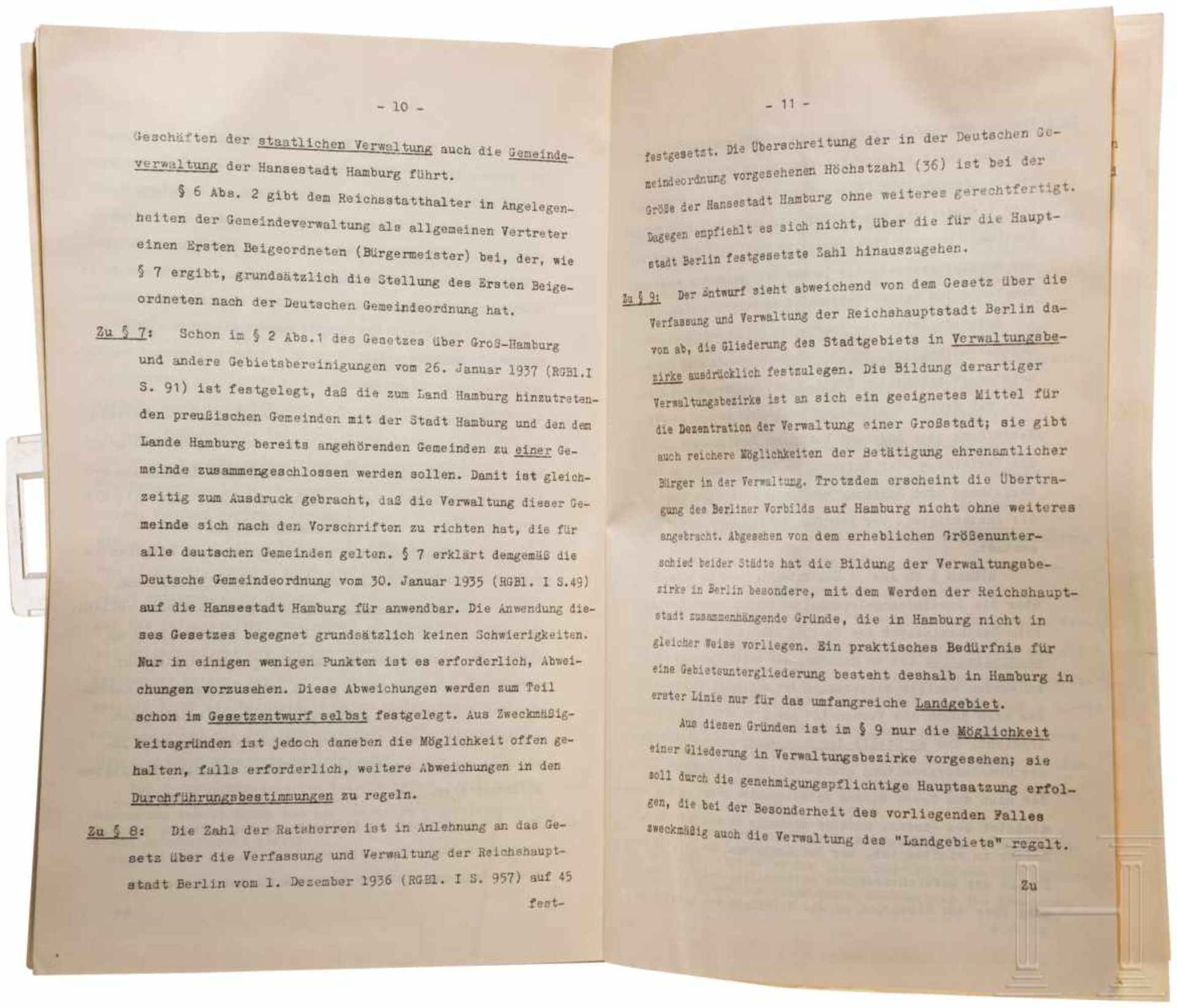 Adolf Hitler, Hermann Göring, Rudolf Hess - eingenhändige Unterschriften auf dem Groß-Hamburg-Gesetz - Bild 3 aus 3