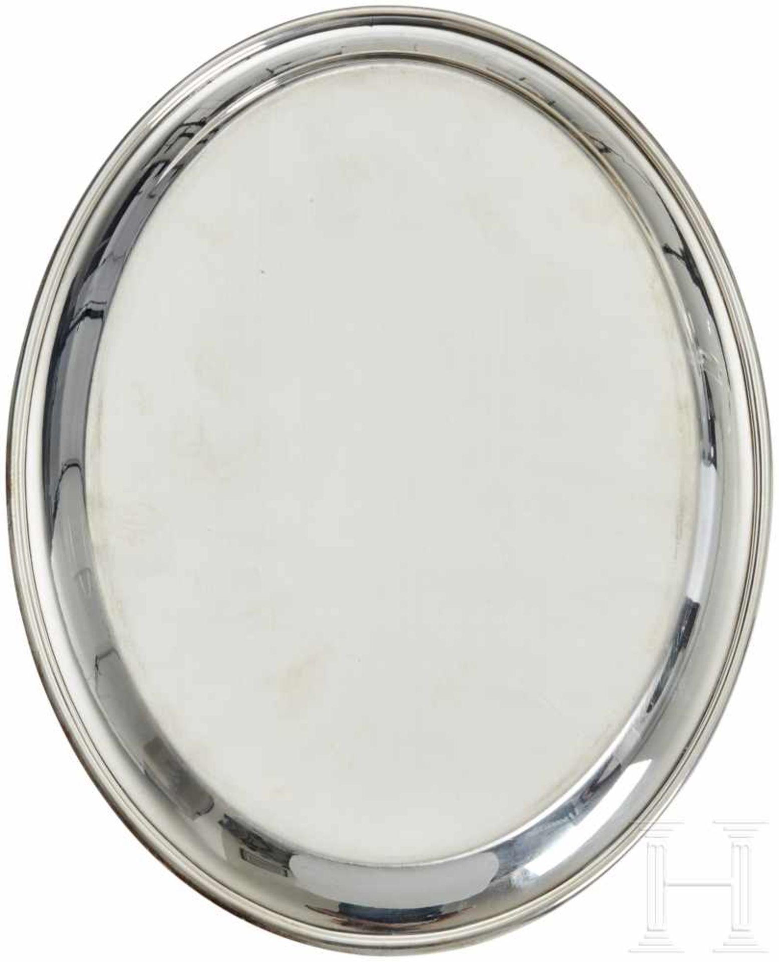 Adolf Hitler - a Small Serving Tray from his Personal Silver ServiceA small, oval tray with national - Bild 4 aus 4