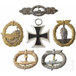 Großer Nachlass eines U-Bootfahrers der KriegsmarineAuszeichnungen: U-Boot-Frontspange in Bronze,
