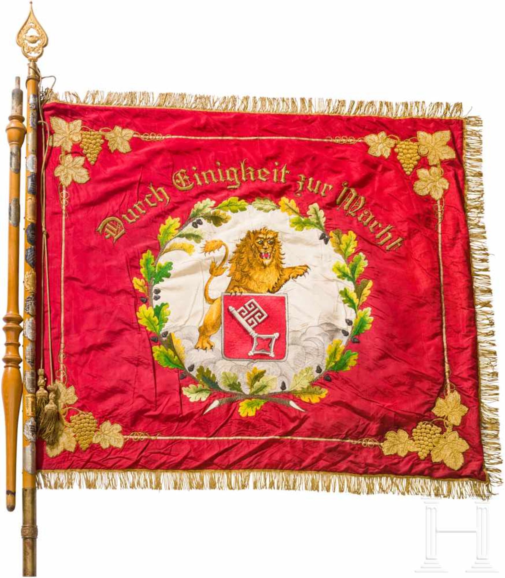 Fahne der Ortsgruppe Bremen des Reichsbundes Deutscher Obst- und Gemüsehändler von 1926Vs. aus roter