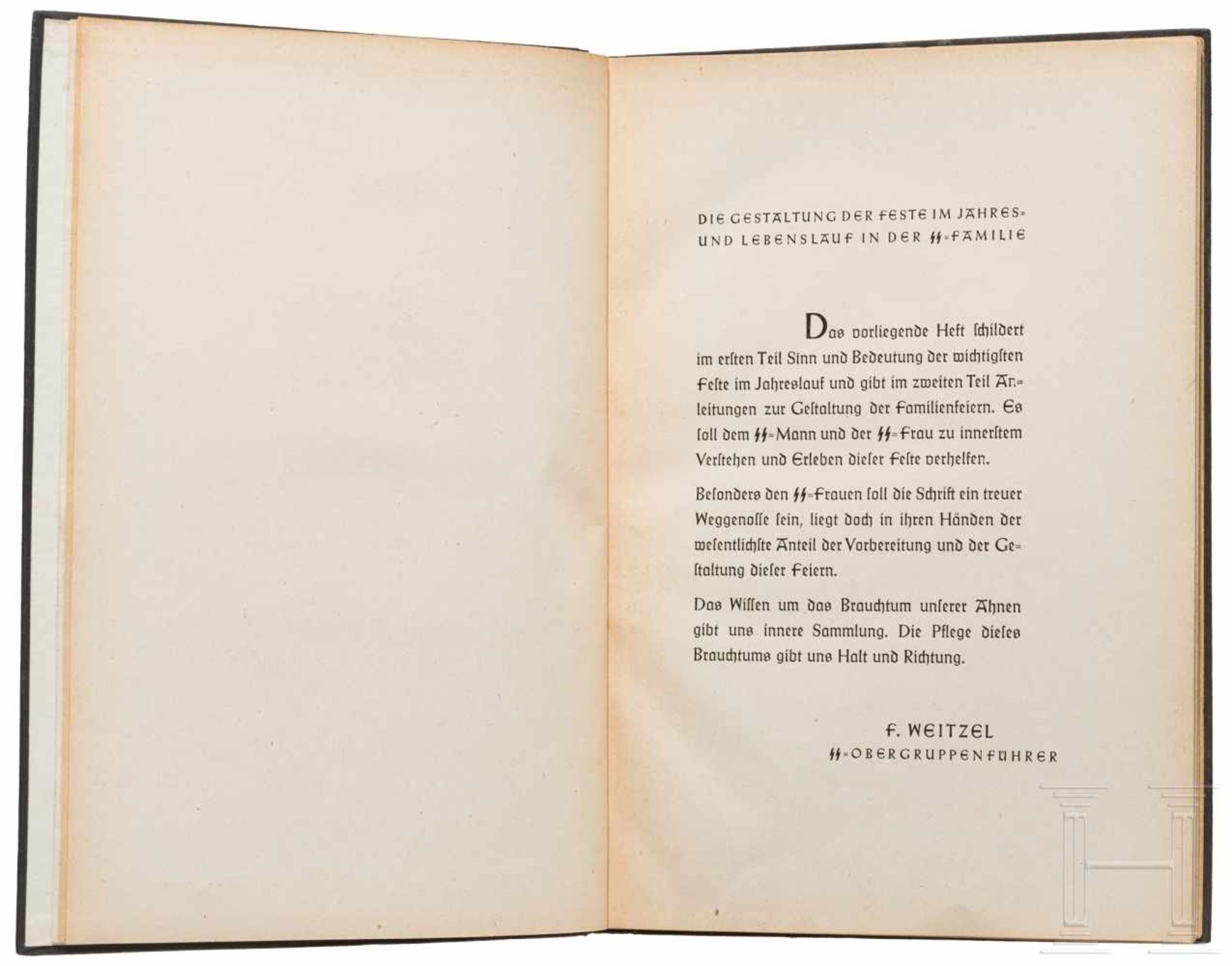 SS-Obergruppenführer Fritz Weitzel - "Die Gestaltung der Feste im Jahres- und Lebenslauf in der SS- - Bild 2 aus 4