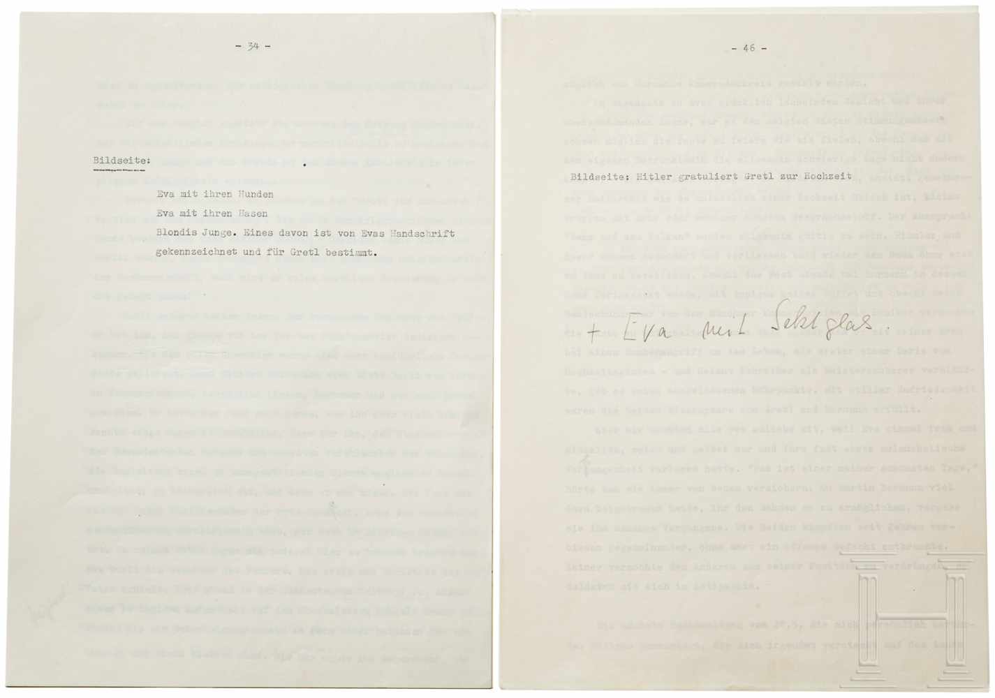 Ilse Braun (1908-79) - Typoskript über Eva Braun (1912-45)60 Seiten, maschinegeschrieben, - Image 5 of 6