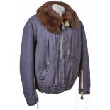 A Winter Flight JacketBlue, fur-lined flight jacket for aircraft crews, constructed of woven