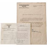 Ritterkreuzträger-Sturmbannführer Hans Waldmüller - Dokumente mit AutographenGlückwunschschreiben