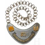 Ringkragen "Zugwachabteilung 511" der WehrmachtSilberfarben lackierter Schild mit aufgelegtem grauen