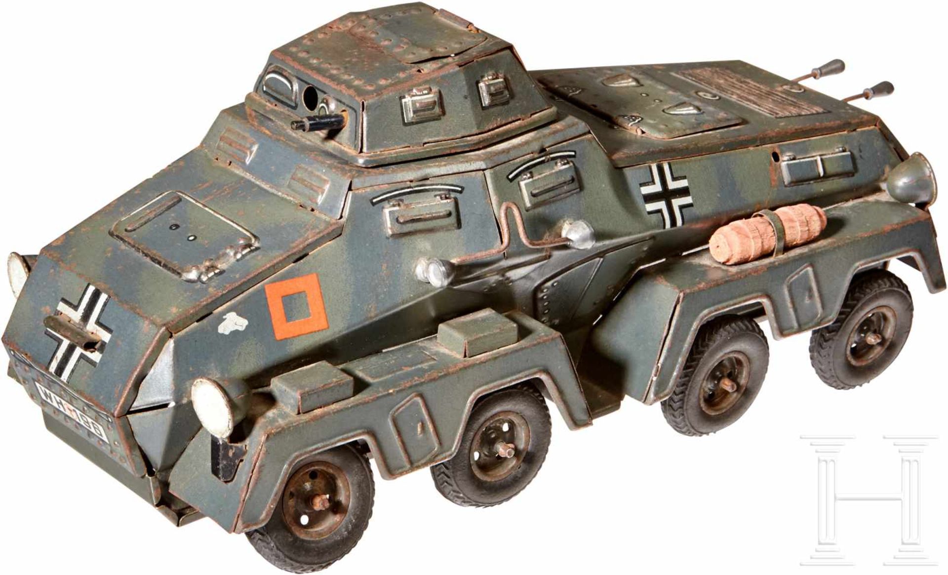 A Tipp & Co. Eight Wheel Panzer Reconnaissance VehicleTin lithographed, missing original antenna and