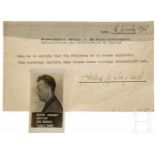 Arthur Seyss-Inquart - offizielle Unterschriftenbestätigung vom 16.11.1945 mit