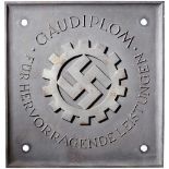 A heavy wall board "Gaudiplom"Massive cast-iron plate with DAF symbol in the middle and relief in