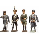 Konvolut Lineol - Hitler, Mackensen, zweimal Göring7 cm-Serie, Masseausführung, 30er Jahre.