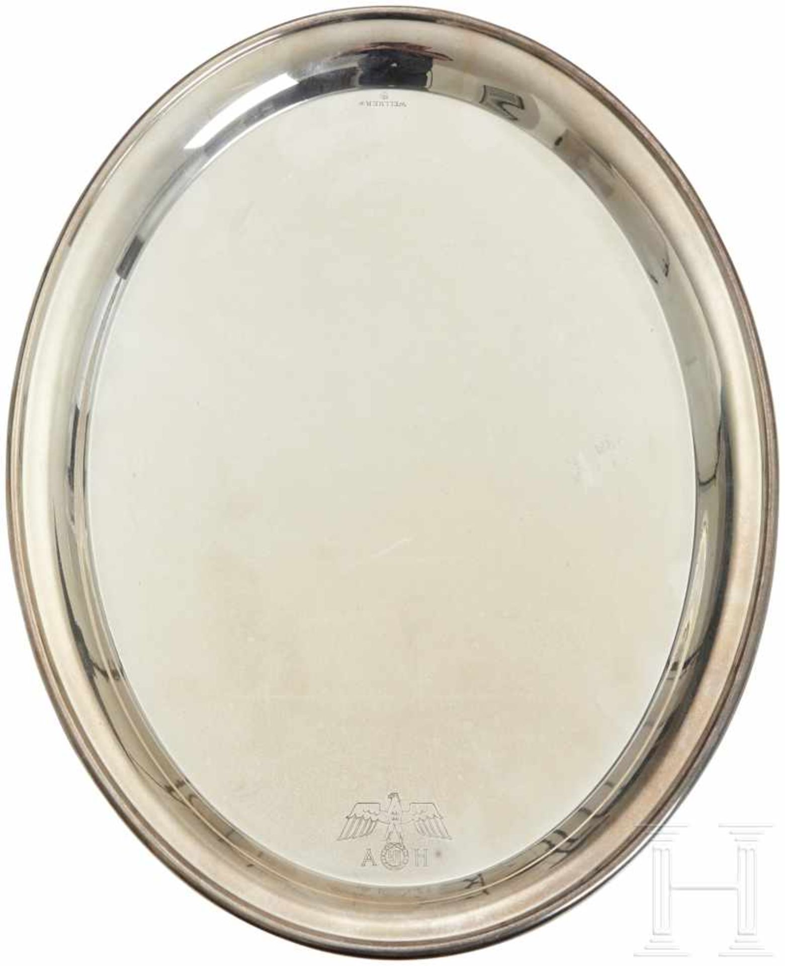 Adolf Hitler - a Small Serving Tray from his Personal Silver ServiceA small, oval tray with national