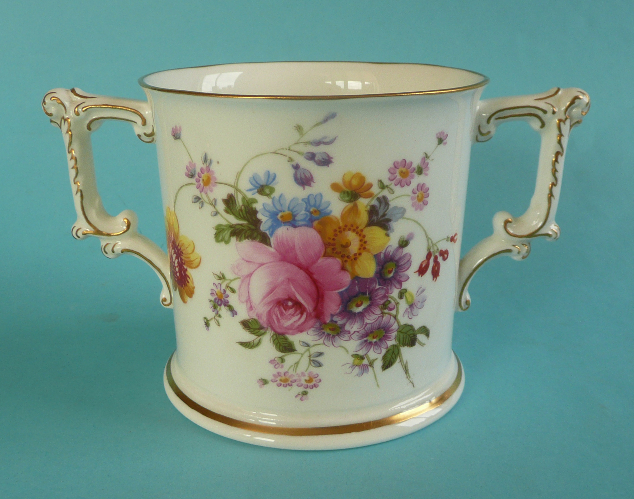 World War II: a Royal Crown Derby loving cup for Allestree, 96mm (commemorative, commemorate, naval, - Image 2 of 2