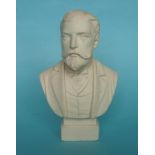 Duke of York (later George V): a white parian portrait bust by Robinson & Leadbeater, impressed