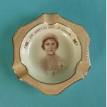 World War II: a Paragon Patriotic Series ashtray depicting Queen Elizabeth and inscribed ‘The