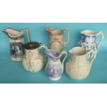 1863 Wedding: six various jugs (6) (commemorative, commemorate, royal)