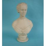 1863 Princess Alexandra: a named Copeland white parian portrait bust after Mary Thornycroft for