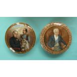 Allied Generals (168) and The Late Duke of Wellington (161A) (2) (pot lid, potlid, prattware)