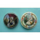 Eastern Lady Dressing Hair (99) flange restored and Lady with Guitar (107) (2) (pot lid, potlid,