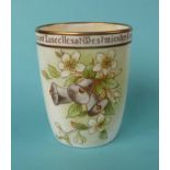 1922 Wedding of the Princess Royal: a Royal Doulton porcelain curved sided beaker, restored (