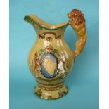 A good George VI coronation musical moulded jug impressively decorated in colours and gilt to play