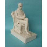 1852 Wellington: a good white parian group by Crowquill after G. Abbot depicted seated on a