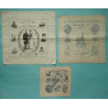 An interesting blue printed cotton square depicting Edward VII and Alexandra entitled ‘Coming Events