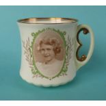 1937 Princess Elizabeth: a Royal Doulton porcelain mug with E handle (commemorative, commemorate,