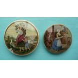 The Vine Girl (339) and The Maidservant (343) (2) (pot lid, potlid, prattware)