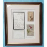 1880 Prince Leopold: a framed display comprising a carte de visite photograph by Barraud, a