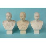 1900 Boer War: three white parian portrait busts by Robinson & Leadbeater modelled by W. C. Lawton