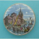 Dutch River Scene (66) (pot lid, potlid, prattware)