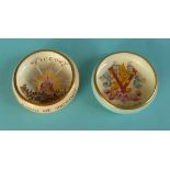 World War II: two Paragon Patriotic Series small circular dishes for victory (2) (commemorative,