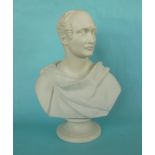 Prince Albert: a white parian portrait bust by Kerr & Co, 345mm, restored * See Parian Phenomenon,